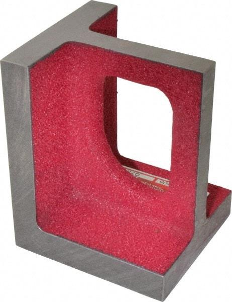 Suburban Tool - 1 Hole, 5" High x 3-3/4" Wide x 4" Deep, Right Angle Iron - Cast Iron, Machined, 3/4" Thick, Parallel & Square to within 0.002" per 6" - Apex Tool & Supply