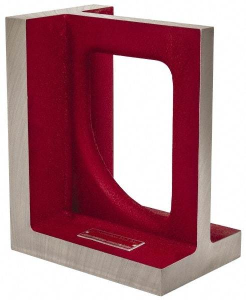 Suburban Tool - 1 Hole, 10" High x 5-1/2" Wide x 8" Deep, Right Angle Iron - Cast Iron, Machined, 1-1/8" Thick, Parallel & Square to within 0.002" per 6" - Apex Tool & Supply