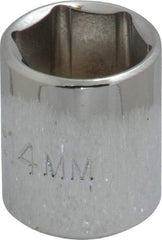 Proto - 1/4" Drive, Standard Hand Socket - 6 Points, 7/8" OAL, Chrome Vanadium, Chrome Finish - Apex Tool & Supply