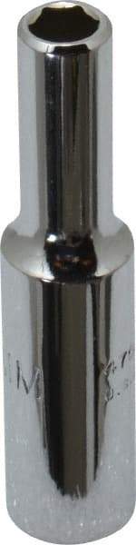 Proto - 1/4" Drive, Deep Hand Socket - 6 Points, 1-15/16" OAL, Chrome Finish - Apex Tool & Supply
