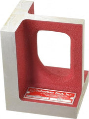 Suburban Tool - 1 Hole, 5" High x 3-3/4" Wide x 4" Deep, Right Angle Iron - Cast Iron, Precision Ground, 3/4" Thick, Parallel to within 0.00025" per 6", Square to within 0.0005" per 6" - Apex Tool & Supply