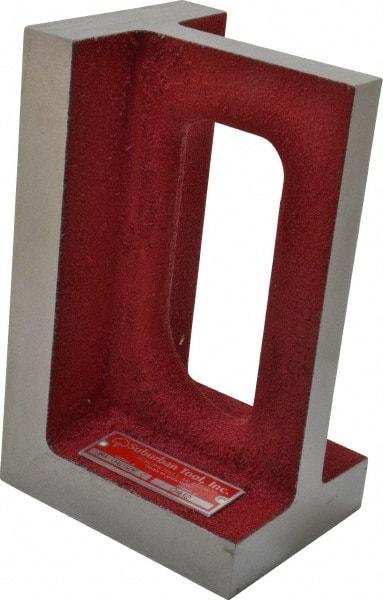 Suburban Tool - 1 Hole, 8" High x 4" Wide x 5" Deep, Right Angle Iron - Cast Iron, Precision Ground, 1" Thick, Parallel to within 0.00025" per 6", Square to within 0.0005" per 6" - Apex Tool & Supply