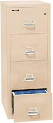 FireKing - 20.81" Wide x 52-3/4" High x 31-9/16" Deep, 4 Drawer Vertical File - Steel, Parchment - Apex Tool & Supply
