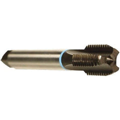 Emuge - M20x2.50 Metric Coarse 6HX 4 Flute Nitride Finish Cobalt Straight Flute Machine Tap - Modified Bottoming, Right Hand Thread, 140mm OAL, 32mm Thread Length, Oversize - Apex Tool & Supply
