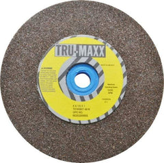 Tru-Maxx - 60 Grit Aluminum Oxide Bench & Pedestal Grinding Wheel - 5" Diam x 1" Hole x 1/2" Thick, 6495 Max RPM, O Hardness, Medium Grade , Vitrified Bond - Apex Tool & Supply