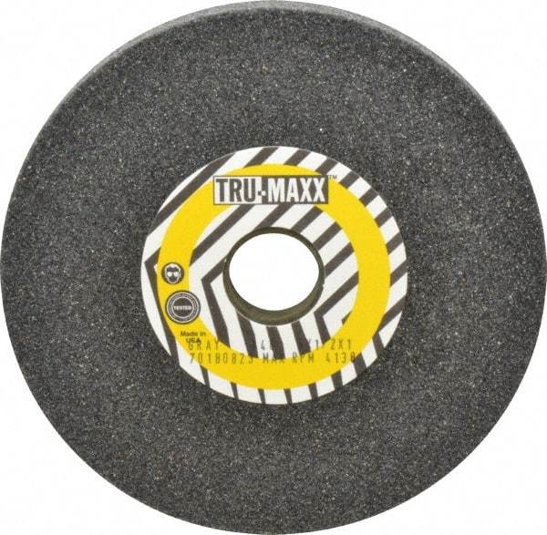 Tru-Maxx - 46 Grit Aluminum Oxide Bench & Pedestal Grinding Wheel - 6" Diam x 1" Hole x 1/2" Thick, 4138 Max RPM, O Hardness, Coarse Grade , Vitrified Bond - Apex Tool & Supply