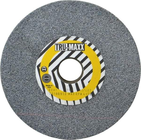 Tru-Maxx - 36 Grit Aluminum Oxide Bench & Pedestal Grinding Wheel - 6" Diam x 1" Hole x 3/4" Thick, 5410 Max RPM, O Hardness, Very Coarse Grade , Vitrified Bond - Apex Tool & Supply