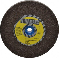 Tru-Maxx - 46 Grit Aluminum Oxide Bench & Pedestal Grinding Wheel - 6" Diam x 1" Hole x 3/4" Thick, 5410 Max RPM, O Hardness, Coarse Grade , Vitrified Bond - Apex Tool & Supply