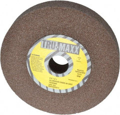 Tru-Maxx - 60 Grit Aluminum Oxide Bench & Pedestal Grinding Wheel - 6" Diam x 1" Hole x 1" Thick, 5410 Max RPM, O Hardness, Medium Grade , Vitrified Bond - Apex Tool & Supply
