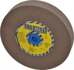 Tru-Maxx - 80 Grit Aluminum Oxide Bench & Pedestal Grinding Wheel - 6" Diam x 1" Hole x 1" Thick, 5410 Max RPM, O Hardness, Medium Grade , Vitrified Bond - Apex Tool & Supply