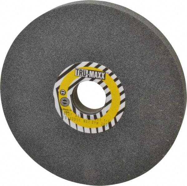 Tru-Maxx - 80 Grit Aluminum Oxide Bench & Pedestal Grinding Wheel - 7" Diam x 1-1/4" Hole x 3/4" Thick, 3600 Max RPM, O Hardness, Medium Grade , Vitrified Bond - Apex Tool & Supply