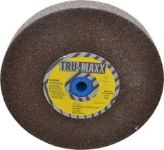 Tru-Maxx - 46 Grit Aluminum Oxide Bench & Pedestal Grinding Wheel - 7" Diam x 1" Hole x 1" Thick, 3600 Max RPM, O Hardness, Coarse Grade , Vitrified Bond - Apex Tool & Supply