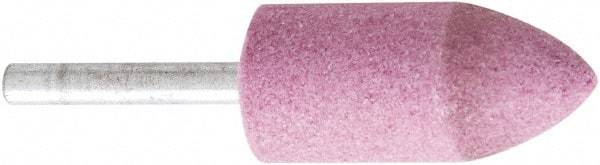 Camel Grinding Wheels - 7/8" Head Diam x 2" Thickness, A11, Tree End, Aluminum Oxide Mounted Point - Pink, Medium Grade - Apex Tool & Supply