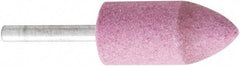 Camel Grinding Wheels - 7/8" Head Diam x 2" Thickness, A11, Tree End, Aluminum Oxide Mounted Point - Pink, Medium Grade - Apex Tool & Supply