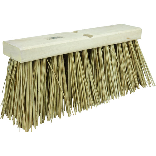 16″ Street Broom, 6-1/4″ Trim Length, Natural Palmyra Fill - Apex Tool & Supply