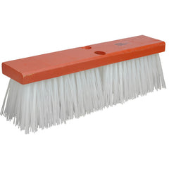 16″ Street Broom, 4″ Trim Length, White Polypropylene Fill, Orange Block - Apex Tool & Supply