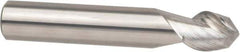 Accupro - 1" Diam, 1-1/4" LOC, 2 Flute Solid Carbide Ball End Mill - ZrN Finish, Single End, 5" OAL, 1" Shank Diam, Spiral Flute - Apex Tool & Supply