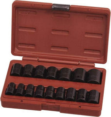 Paramount - 16 Piece 1/2" Drive Standard Impact Socket Set - 6 Points, 10 to 27mm, Metric Measurement Standard - Apex Tool & Supply