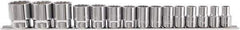 Paramount - 15 Piece 1/2" Drive Chrome Vanadium Finish Socket Set - 12 Points, 10mm to 32mm Range, Metric Measurement Standard - Apex Tool & Supply