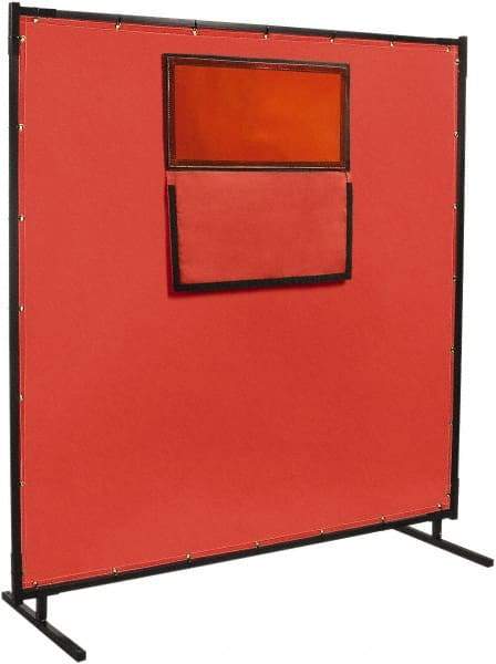 Steiner - 6 Ft. Wide x 6 Ft. High x 1 Inch Thick, Fiberglass Welding Welding Screen Kit - Red - Apex Tool & Supply