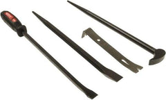 Mayhew - 4 Piece Utility Pry Bar Set - 1" Head Width, Includes 7-1/2, 16 & 17" Lengths - Apex Tool & Supply