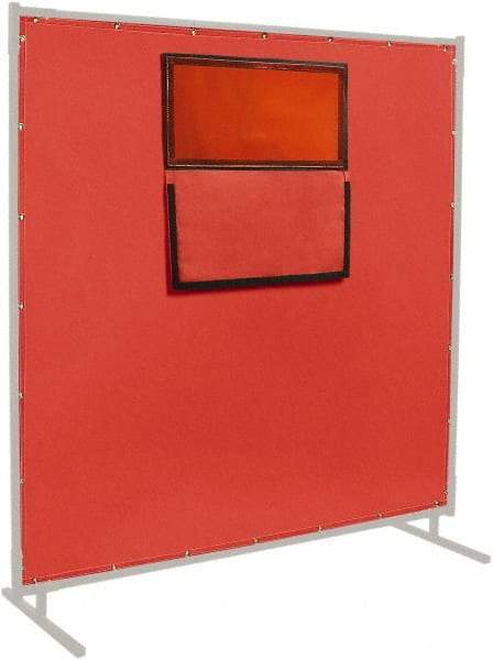 Steiner - 6' High x 6' Wide x 0.016" Thick Fiberglass & Vinyl Welding Curtain - Red, Grommet - Apex Tool & Supply