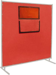 Steiner - 6' High x 6' Wide x 0.016" Thick Fiberglass & Vinyl Welding Curtain - Red, Grommet - Apex Tool & Supply
