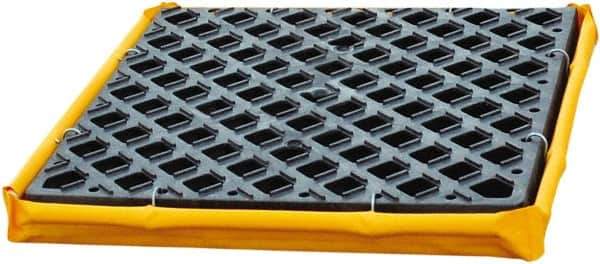 UltraTech - 6 Gal Sump, 1,500 Lb Capacity, 1 Drum, Polyethylene Spill Deck or Pallet - 24" Long x 24" Wide x 2-1/2" High, Yellow and Black, Low Profile, Inline Drum Configuration - Apex Tool & Supply