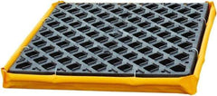 UltraTech - 6 Gal Sump, 1,500 Lb Capacity, 1 Drum, Polyethylene Spill Deck or Pallet - 24" Long x 24" Wide x 2-1/2" High, Yellow and Black, Low Profile, Inline Drum Configuration - Apex Tool & Supply