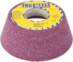 Tru-Maxx - 4" Diam x 1-1/4" Hole x 1-1/2" Thick, K Hardness, 46 Grit Surface Grinding Wheel - Aluminum Oxide, Type 11, Coarse Grade, Vitrified Bond, No Recess - Apex Tool & Supply
