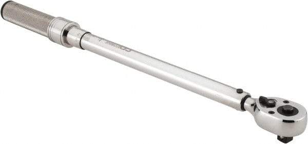 CDI - 1/2" Drive Micrometer Adjustable Torque Wrench - 40 N/m to 200 N/m Torque, 19" OAL, 2 N/m Graduation - Apex Tool & Supply