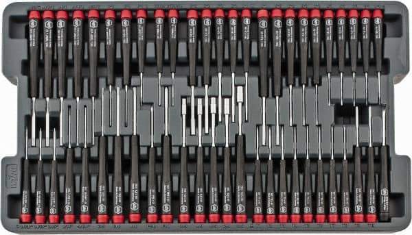 Wiha - 51 Piece Hex, Nut Driver, Phillips, Slotted & Torx Screwdriver Set - Bit Sizes: Hex SAE 0.028, 0.035, 0.05, 1/16, 5/64, 3/32, 7/64, 1/8, 9/64 & 5/32, Philips #000 to #1, Torx T1, T2, T3, T4, T5, T6, T7, T8, T9 & T10 - Apex Tool & Supply