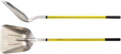 Ampco - 11" High x 14" Wide Square Aluminum Shovel - 60-1/2" Long Fiberglass Straight Handle, No Step - Apex Tool & Supply