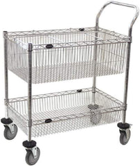 Value Collection - 300 Lb Capacity, 18" Wide x 30" Long x 40" High Mail Cart - 2 Shelf, Steel, 2 Rigid/2 Swivel Casters - Apex Tool & Supply