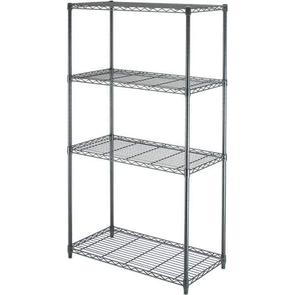 Value Collection - 4 Shelf Wire Shelving - Starter Unit - 36" Wide x 18" Deep x 63" High, - Apex Tool & Supply