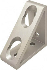 80/20 Inc. - 80mm Wide, Open Shelving 4 Hole Inside Corner Gusset - Aluminum, Clear Anodized Finish, 36mm Long, Use with 40 Series & Bolt Kit 75-3422 - Apex Tool & Supply