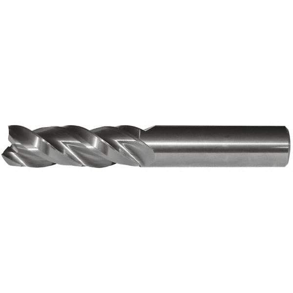 Kennametal - 5/8", 1-5/8" LOC, 5/8" Shank Diam, 3-1/2" OAL, 3 Flute, Solid Carbide Square End Mill - Single End, Uncoated, Spiral Flute, 38° Helix, Centercutting, Right Hand Cut, Right Hand Flute - Apex Tool & Supply
