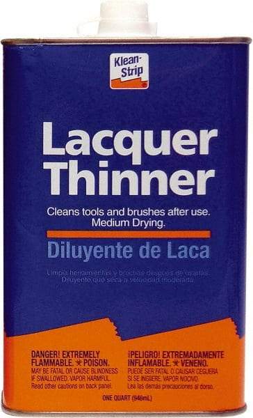 Klean-Strip - 1 Qt Lacquer Thinner SCAQMD - 24 gL VOC Content, Comes in Metal Can - Apex Tool & Supply