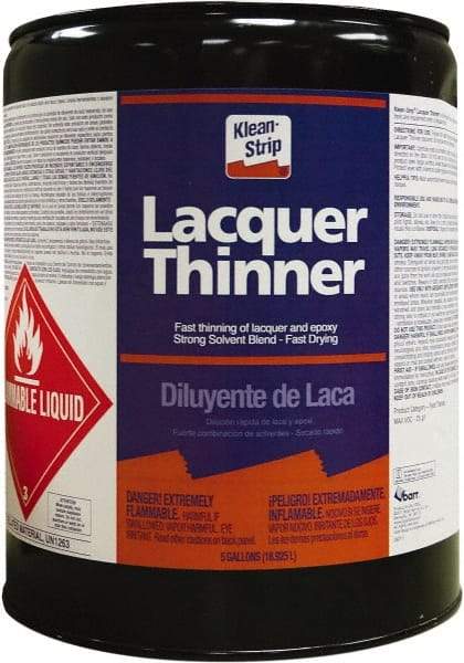 Klean-Strip - 5 Gal Lacquer Thinner - 590 gL VOC Content, Comes in Metal Can - Apex Tool & Supply