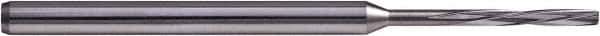 Hertel - #63 Solid Carbide 4 Flute Chucking Reamer - Spiral Flute, 3mm Straight Shank, 7mm Flute Length, 50mm OAL - Apex Tool & Supply