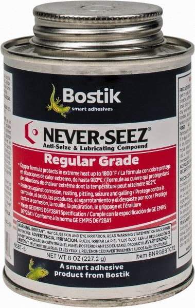 Bostik - 8 oz Can Extreme Pressure Anti-Seize Lubricant - Copper, -297 to 1,800°F, Silver Gray, Water Resistant - Apex Tool & Supply