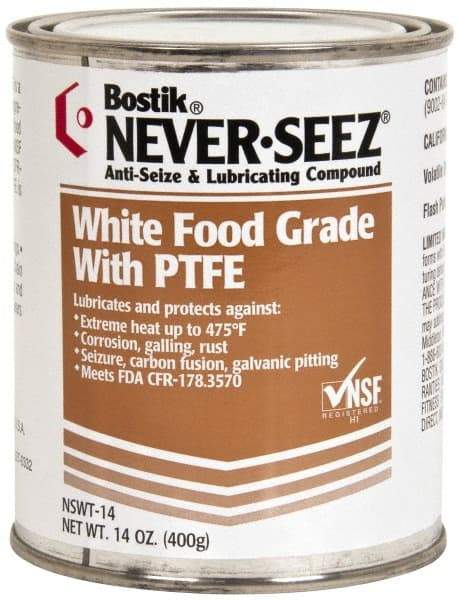 Bostik - 14 oz Can High Temperature Anti-Seize Lubricant - With PTFE, -5 to 475°F, White, Food Grade, Water Resistant - Apex Tool & Supply