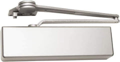 Falcon - 54" Door Width, 13-5/8" Closer Body Length, Heavy-Duty Door Closer to Full Cover to Dead Stop Arm Manual Damper - Aluminum Finish - Apex Tool & Supply