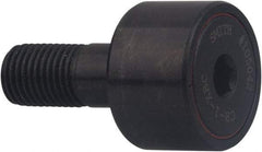 Accurate Bushing - 1-1/4" Roller Diam x 3/4" Width, 1/2" Stud Diam x 1-1/4" Length, Crowned Sealed Stud Cam Follower with Hex - Carbon Steel, 5/8" Thread Length, 1/2-20 Thread, 2" OAL, 4,470 Lb Dynamic Cap, 4,300 Lb Static Cap - Apex Tool & Supply