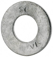 Value Collection - 3/8" Screw, Grade SAE 1035-1050 Steel Standard Flat Washer - 0.401" ID x 13/16" OD, 0.08" Thick, Galvanized Finish - Apex Tool & Supply