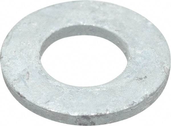Value Collection - 1/2" Screw, Grade SAE 1035-1050 Steel Standard Flat Washer - 17/32" ID x 1-1/16" OD, 0.177" Thick, Galvanized Finish - Apex Tool & Supply
