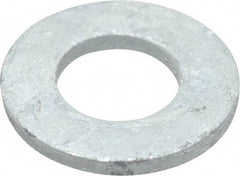 Value Collection - 1/2" Screw, Grade SAE 1035-1050 Steel Standard Flat Washer - 17/32" ID x 1-1/16" OD, 0.177" Thick, Galvanized Finish - Apex Tool & Supply