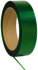 Made in USA - 3,250' Long x 1/2" Wide, Oscillated Coil Polyester Hand Strapping - 820 Lb Capacity, 0.028" Thick - Apex Tool & Supply