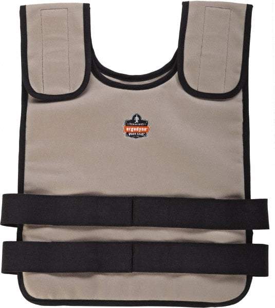 Ergodyne - Size S/M, Khaki Cooling Vest - 32 to 40" Chest, Zipper Front, Cotton - Apex Tool & Supply