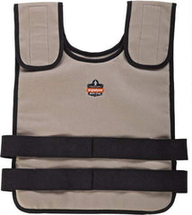 Ergodyne - Size S/M, Khaki Cooling Vest - 32 to 40" Chest, Zipper Front, Cotton - Apex Tool & Supply
